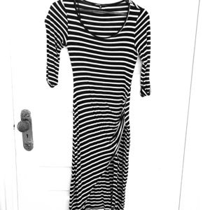 Striped Dress- Sexy slit